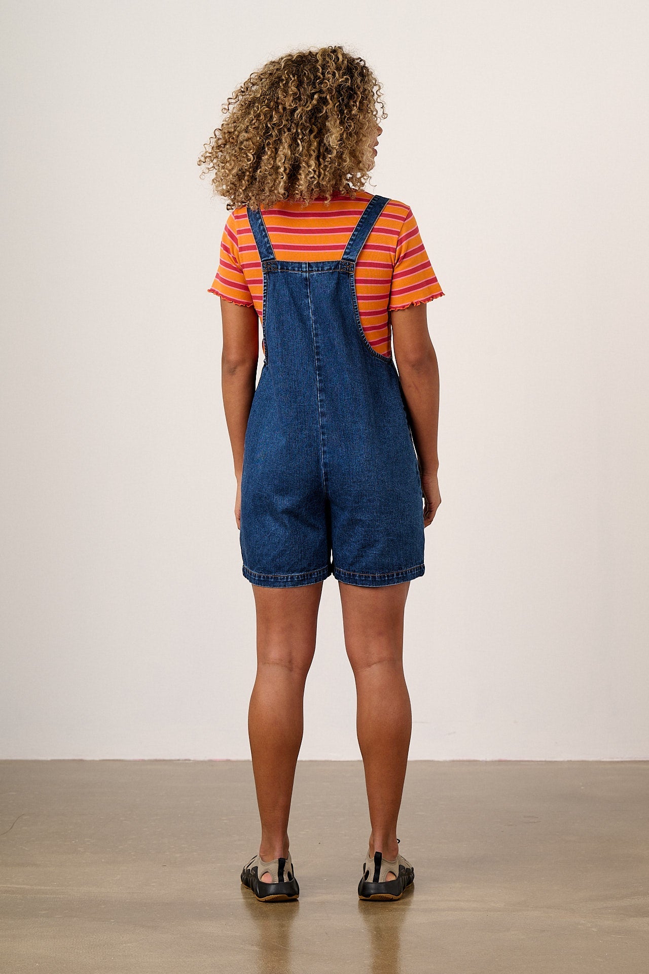 Original Shorts - Cotton Dungaree Shorts in Mid Wash Blue