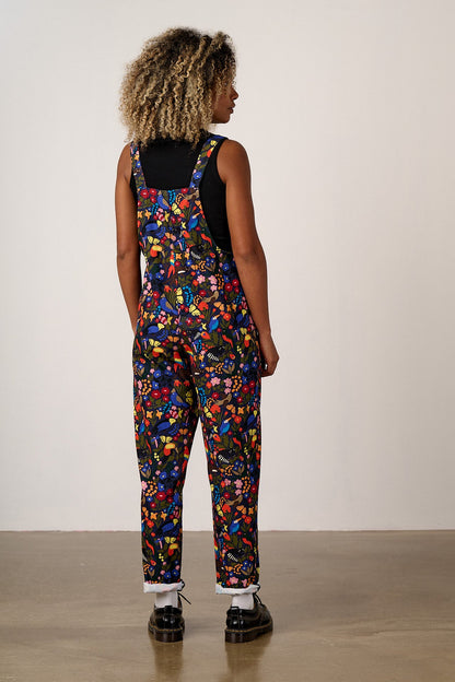 Original - Cotton Dungarees in Animals & Flowers Print