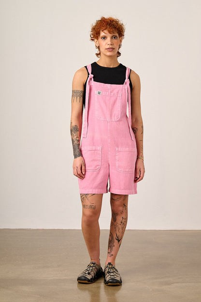 Original Shorts - Cotton Dungaree Shorts in Light Pink