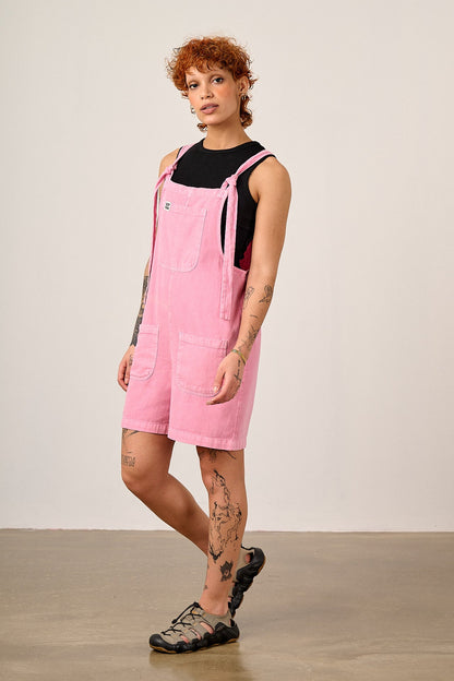 Original Shorts - Cotton Dungaree Shorts in Light Pink