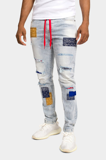 Bandana Patch Skinny Jeans