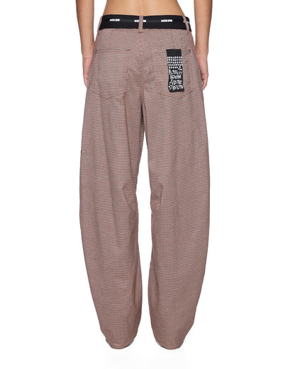 BARREL TROUSER FLIP HOUNDSTOOTH