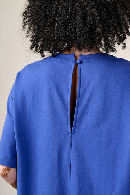 Pedro - Cotton Jersey Playsuit in Dazzling Blue