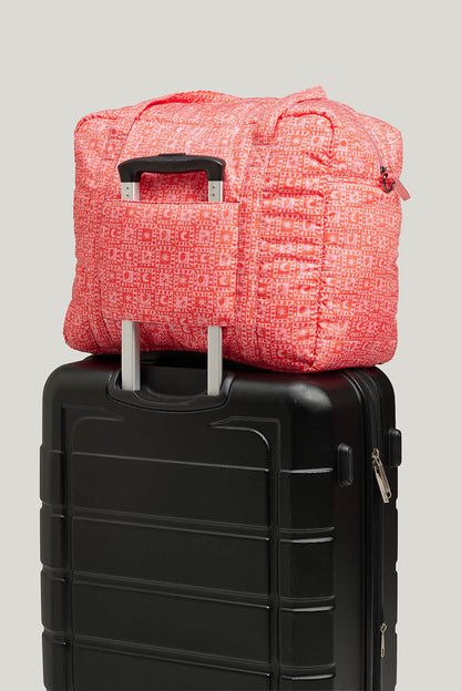 Polina - Weekend Bag in Pink & Red Lunar Checkerboard