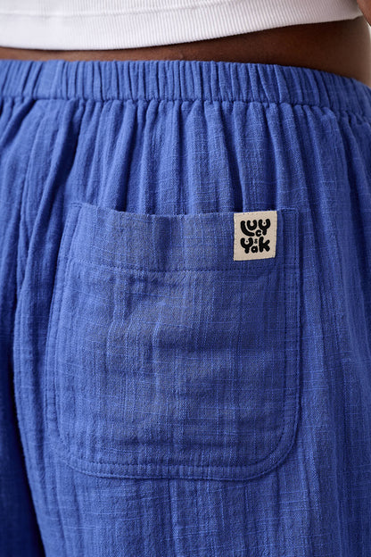 Popan - Cotton Shorts in Dazzling Blue