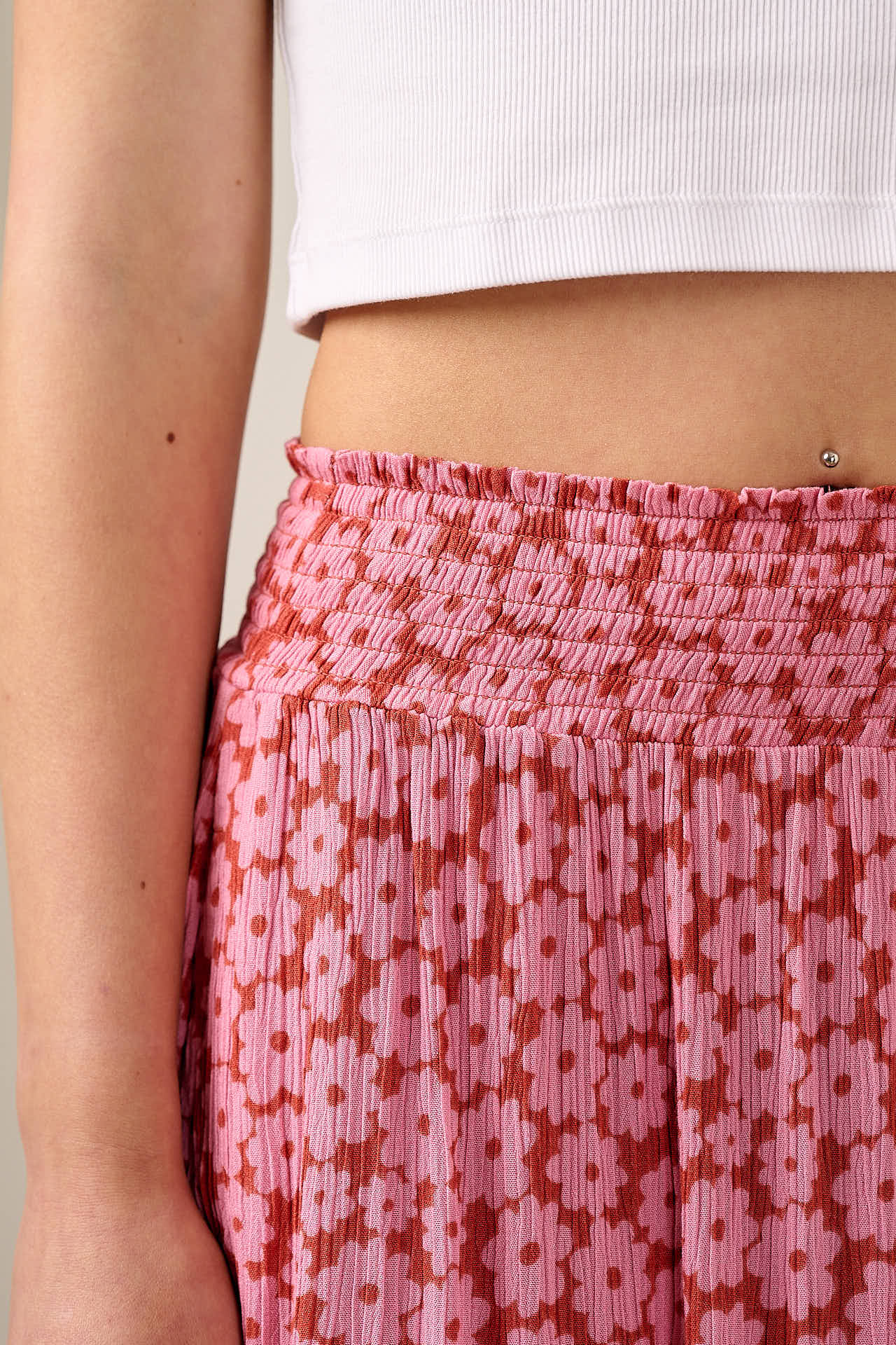 Poppy - Elasticated Waist Skirt in Coastal Flower