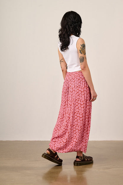 Poppy - Elasticated Waist Skirt in Coastal Flower