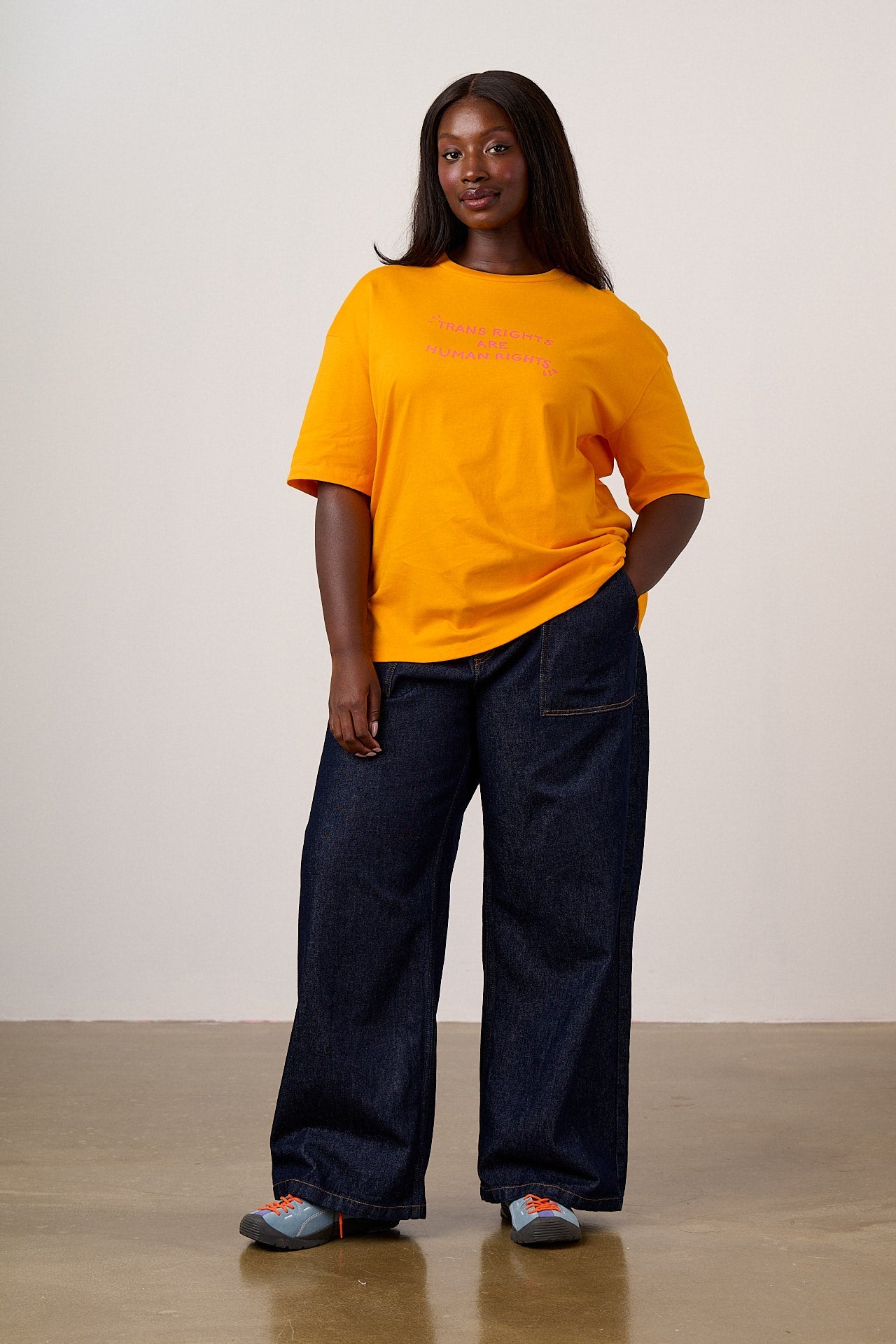 Bee Illustrates Pride 2026 - Benny - Oversized cotton T-Shirt in Orange