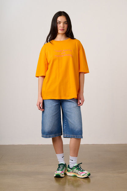 Bee Illustrates Pride 2026 - Benny - Oversized cotton T-Shirt in Orange