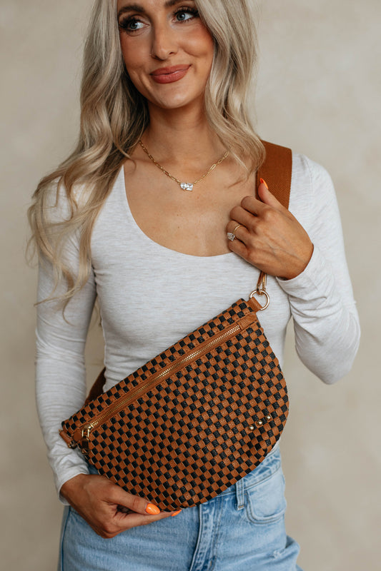 Patsy Checkered Bum Bag - Espresso