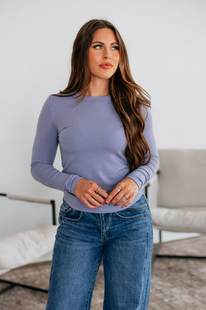 Penny Long Sleeve Top - Periwinkle