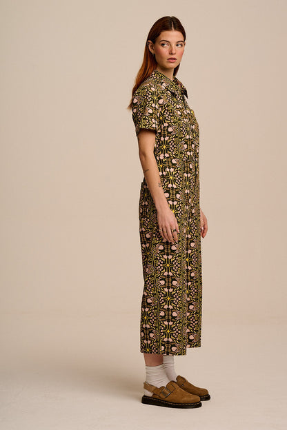 L.E Ragan - Cotton Jumpsuit in Graphics and Grain Artist & Yak