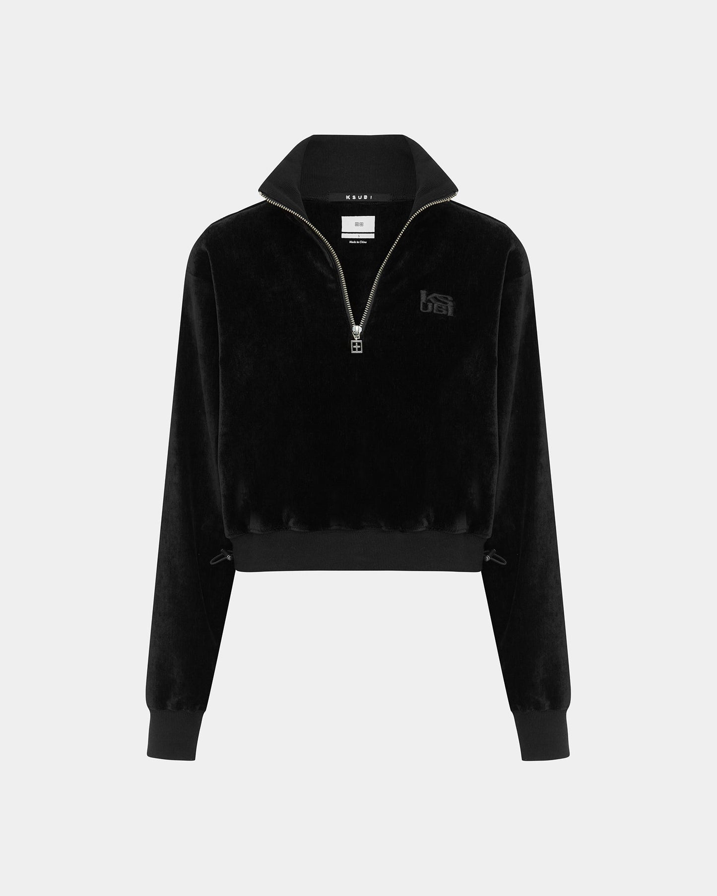 RICHIE HALF ZIP CROP BLACK