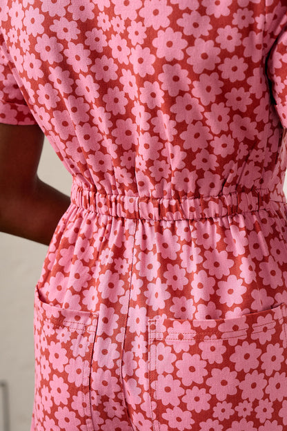 Riley - Cotton Playsuit in Coastal Flower