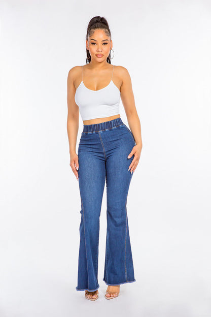 Women's High Rise Curvy Flare Jeans