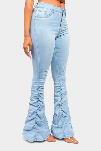 High Waisted Shirred Jeans