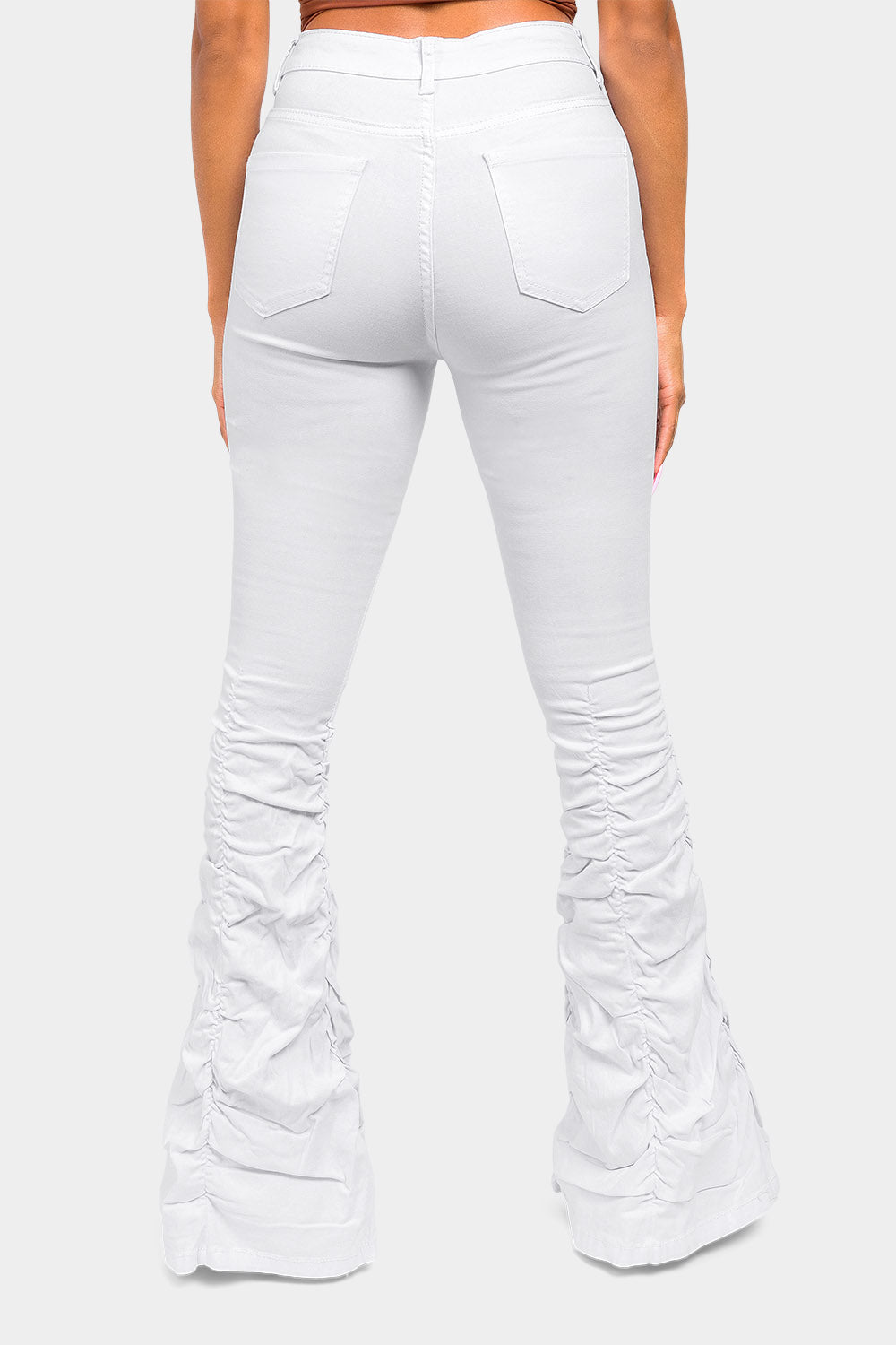 High Waisted Shirred Jeans