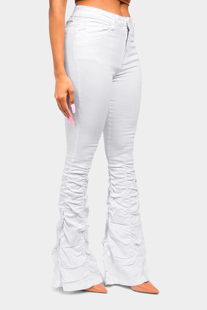 High Waisted Shirred Jeans