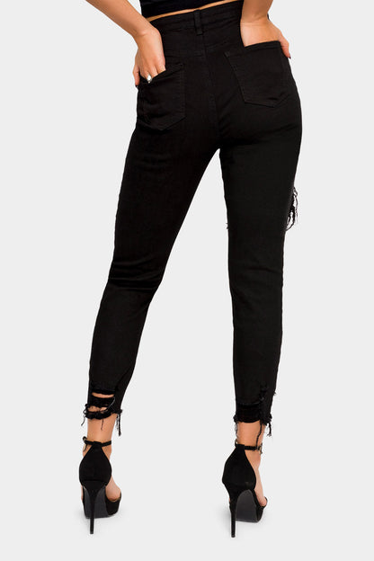 Destroyed High Rise Skinny Jeans