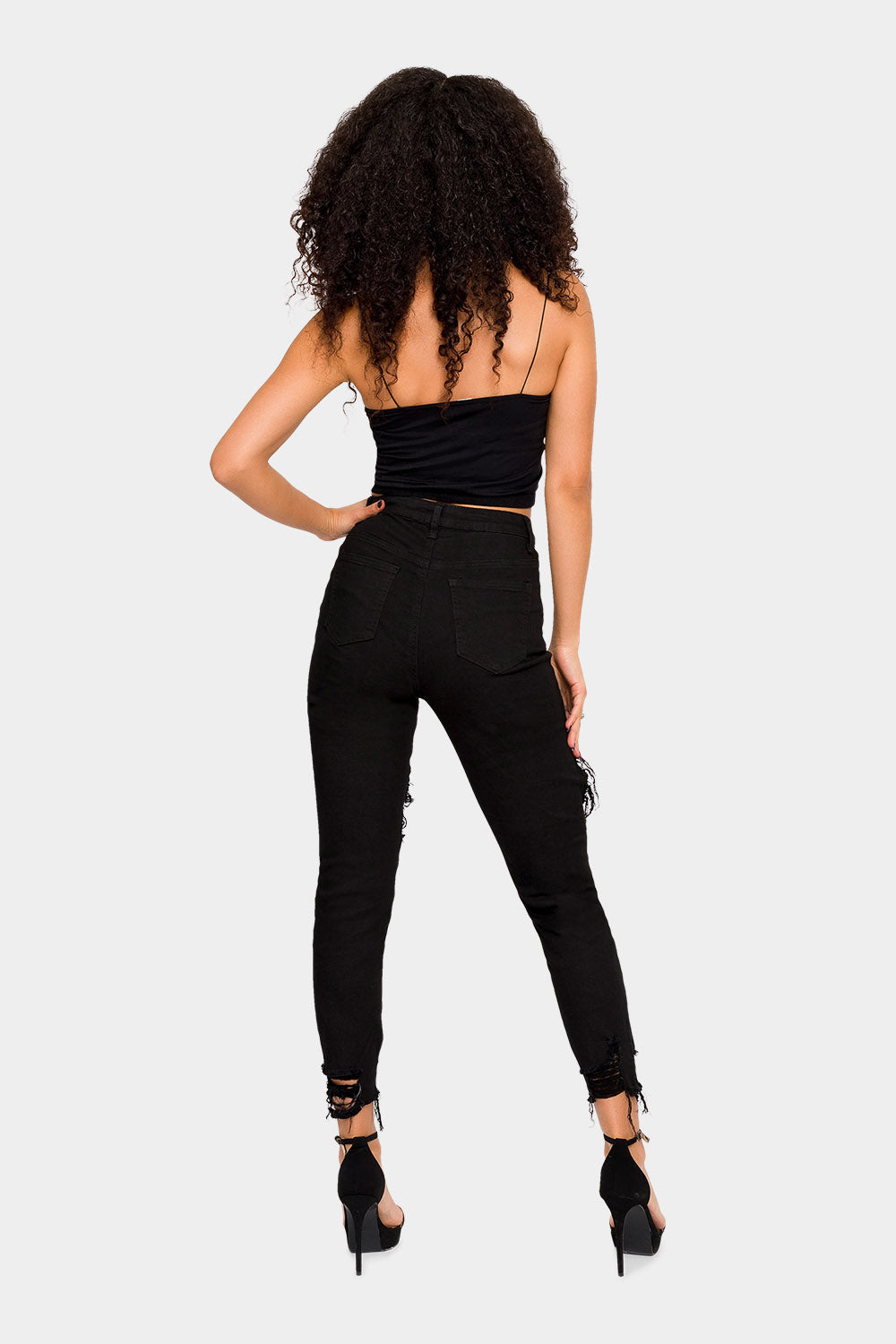 Destroyed High Rise Skinny Jeans