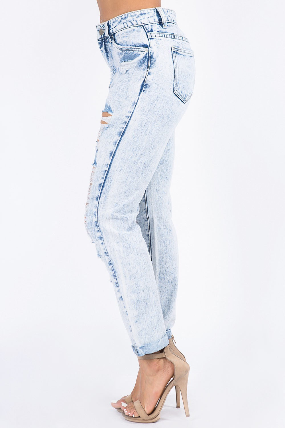 High Waist Acid Wash Mom Jeans