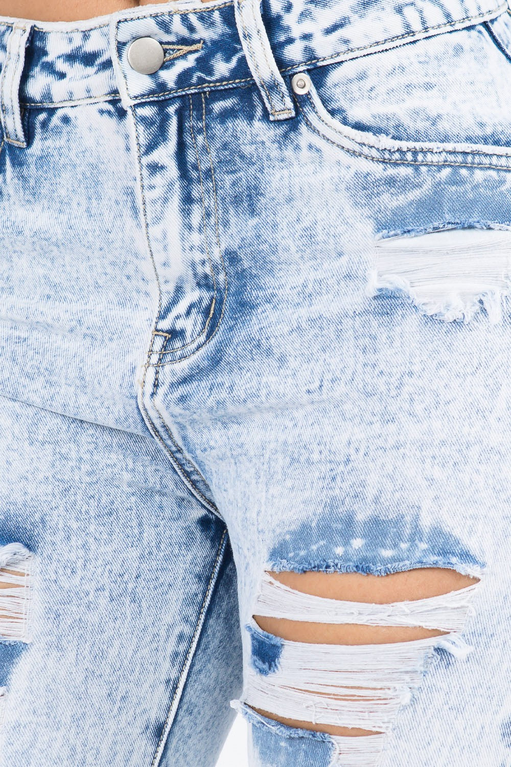 High Waist Acid Wash Mom Jeans