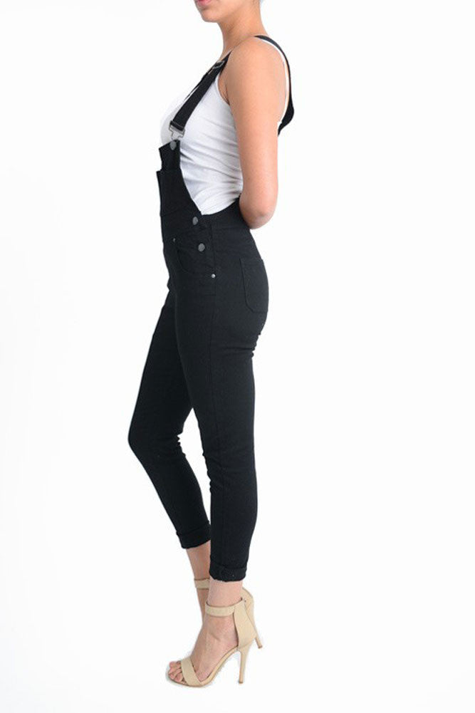 Women's Solid Skinny Overalls