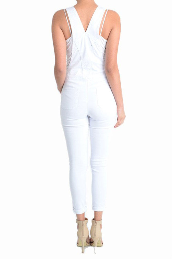 Women's Solid Skinny Overalls