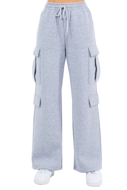 Women's Essential High Waist Wide Fit Cargo Sweat Pants