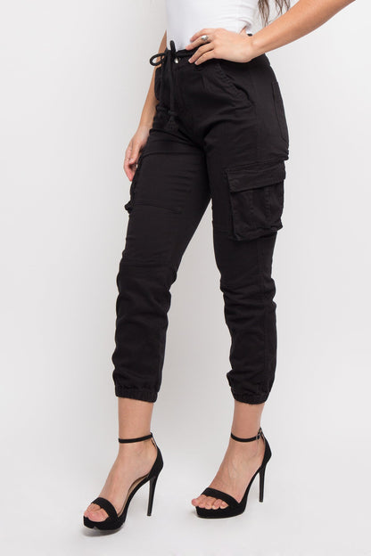 Women's Essential Basic Cropped Colored Cargo Joggers