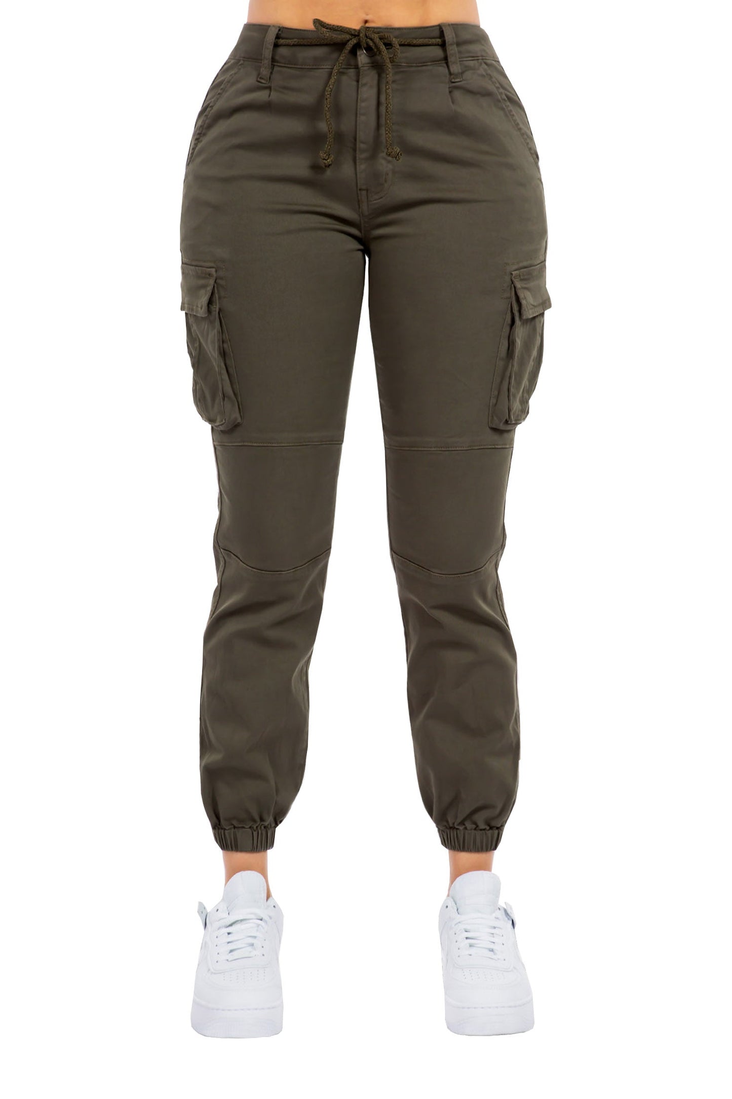 Women's Essential Basic Cropped Colored Cargo Joggers (New Colorways)