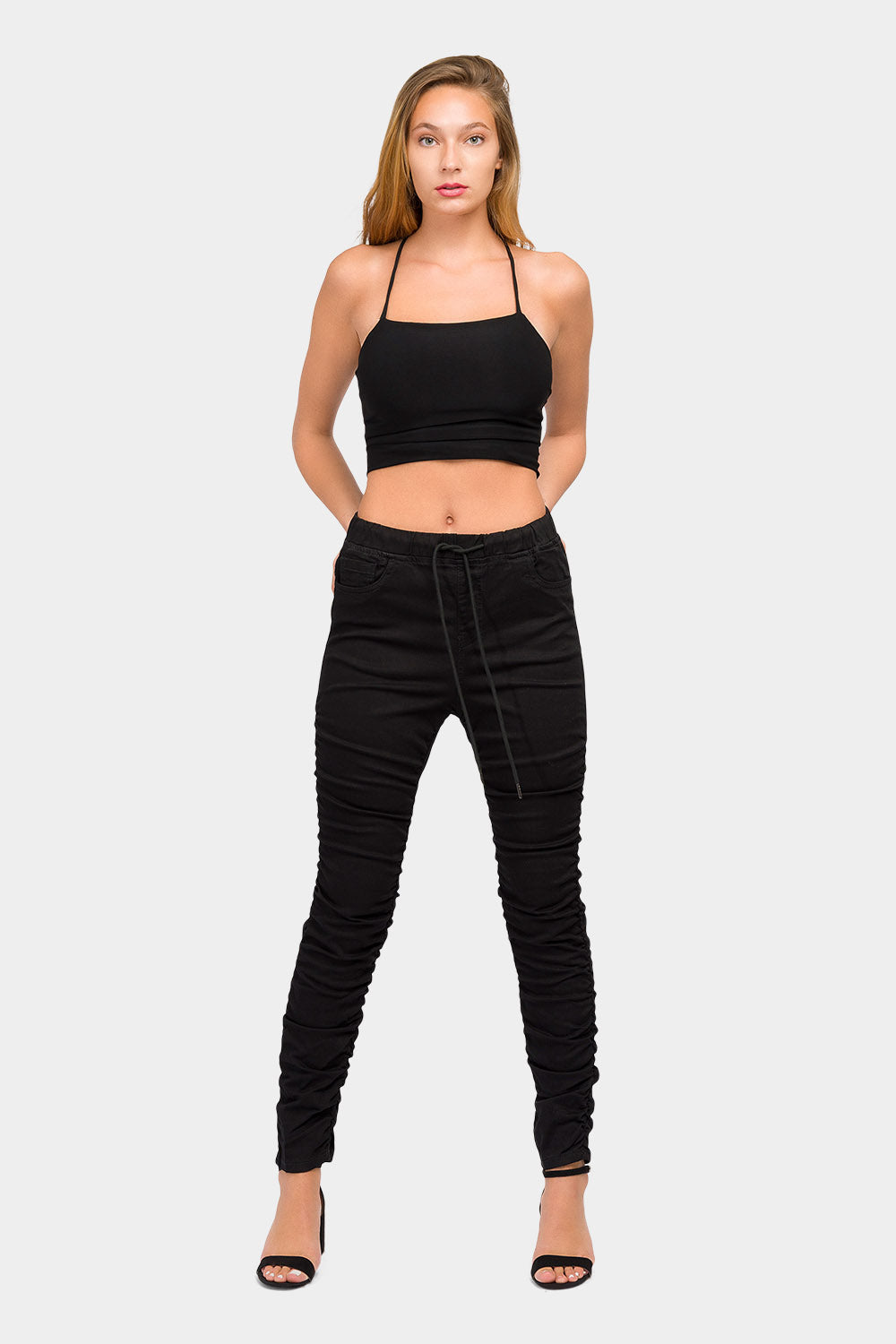 Shirred Leg Fitted Joggers