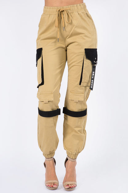High Waist Utility Cargo Joggers