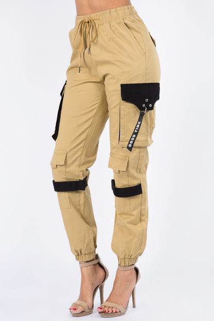 High Waist Utility Cargo Joggers
