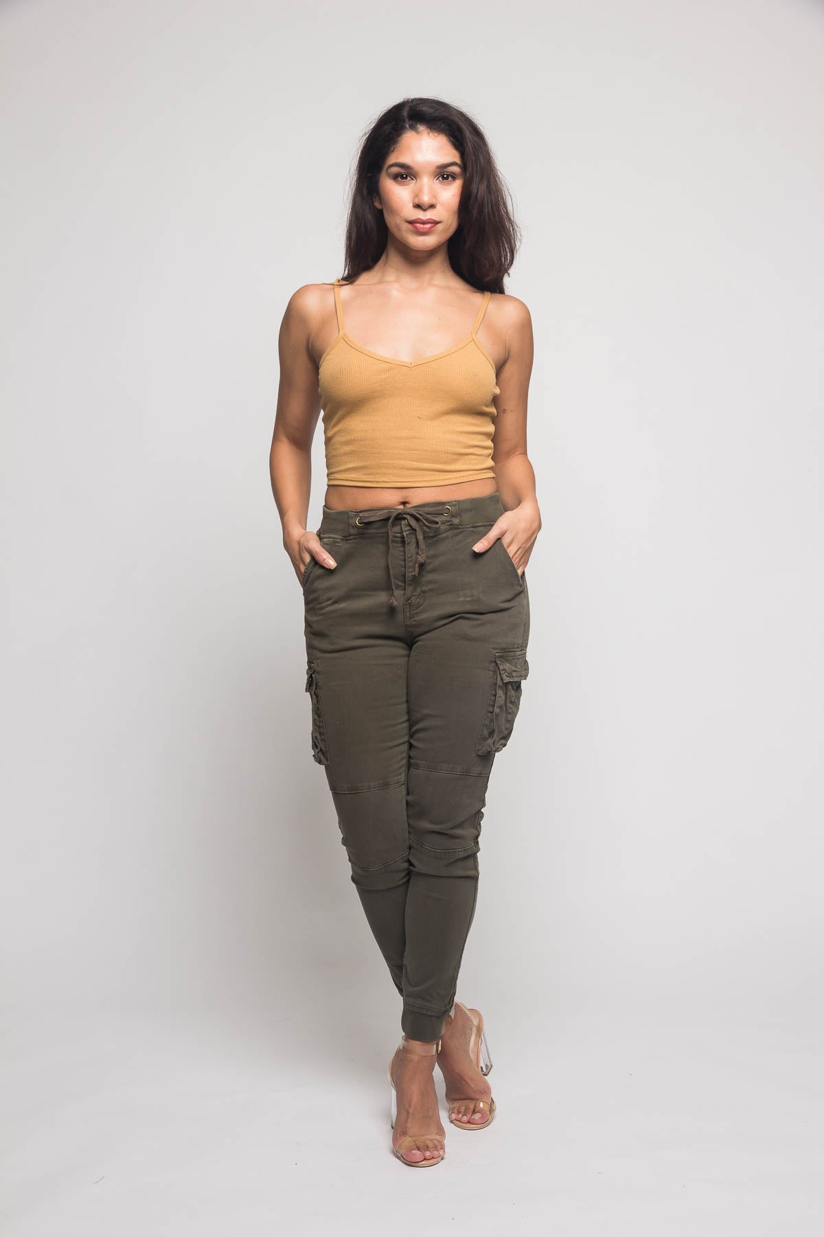 Women's Essential Colored Cargo Joggers
