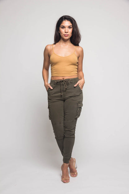 Women's Essential Colored Cargo Joggers