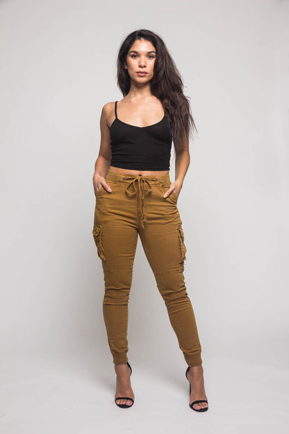 Women's Essential Colored Cargo Joggers