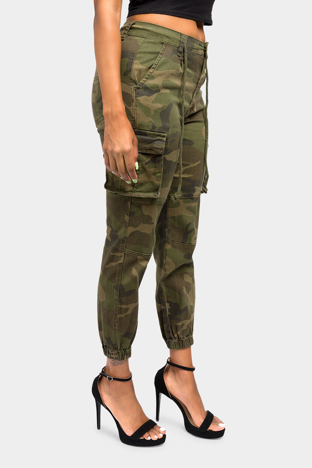 Women's Essential Basic Cropped Colored Cargo Joggers