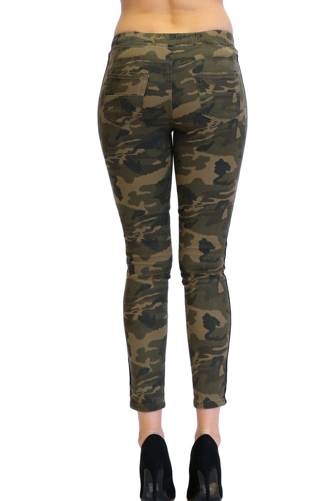 Women's Destroyed Side Striped Band Joggers