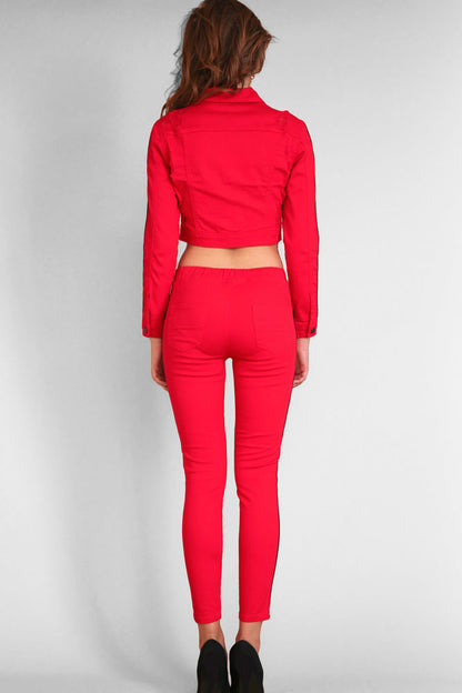 Women's Destroyed Side Striped Band Joggers