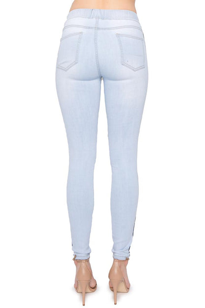 Destroyed Denim Side Striped Jogger