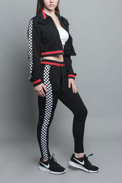 Side Checkered Tracksuit