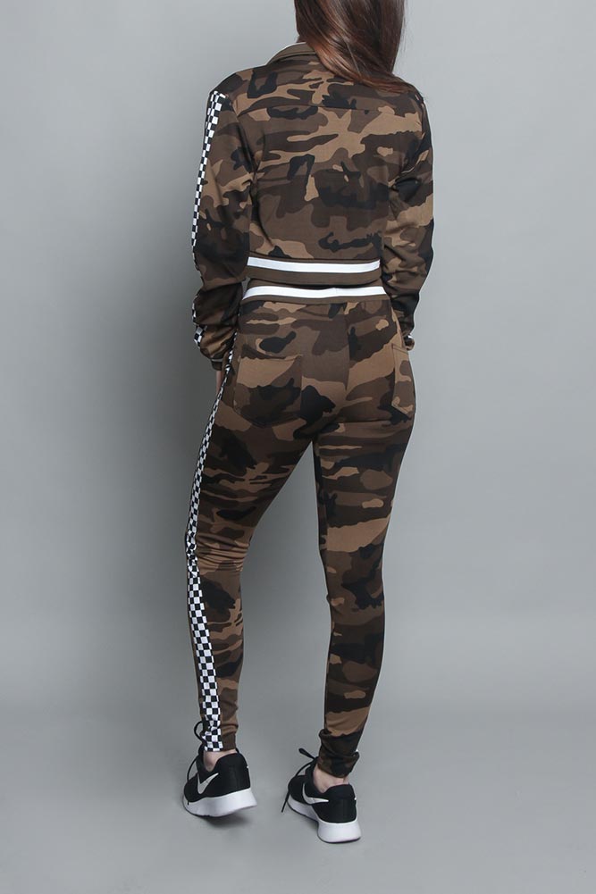 Side Checkered Tracksuit