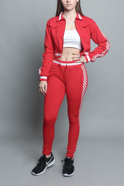 Side Checkered Tracksuit