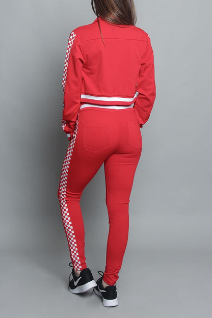 Side Checkered Tracksuit