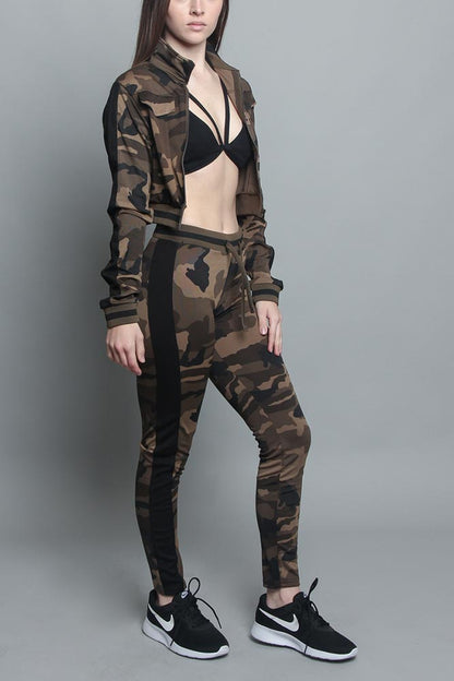 Striped Camo Track Suit