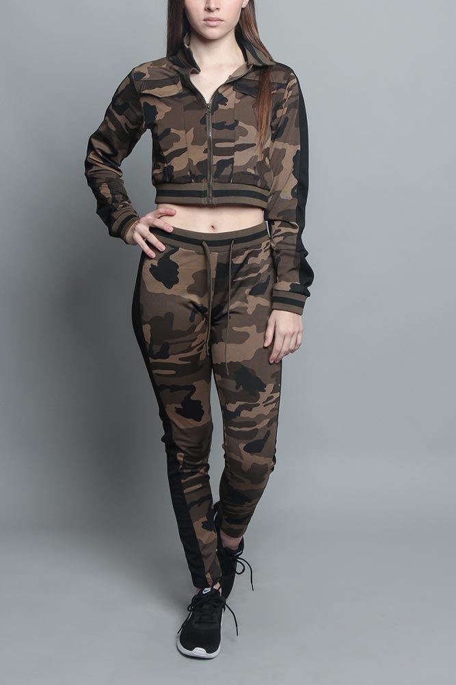 Striped Camo Track Suit