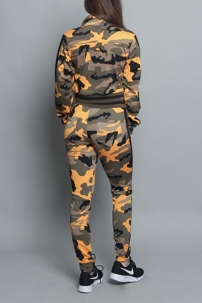 Striped Camo Track Suit