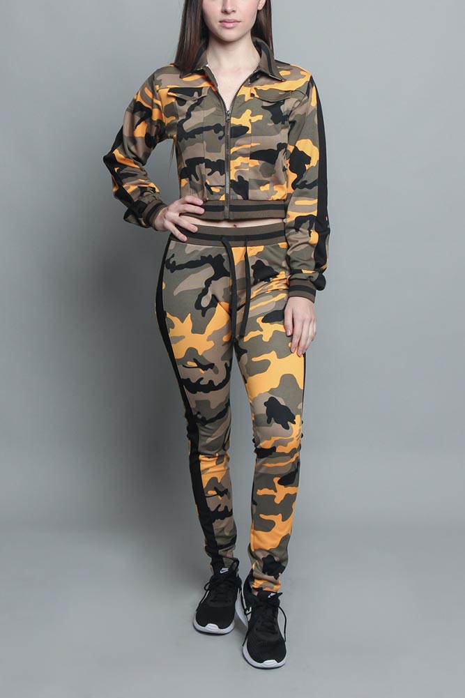 Striped Camo Track Suit