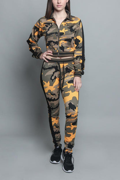 Striped Camo Track Suit